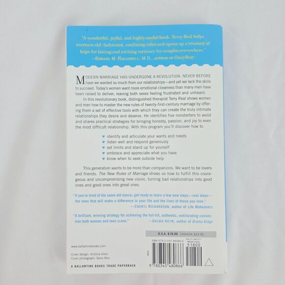 The New Rules of Marriage: What You Need to Know to Make Love Work by Real, Ter - Picture 2 of 3